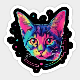 Technicolor kitten Sticker